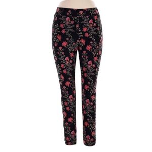 Lark & Grey Floral Print Ankle Pants Womens Medium Pull On Stretchy Leggings